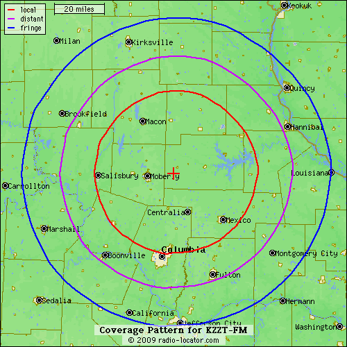 KZZT Coverage Area